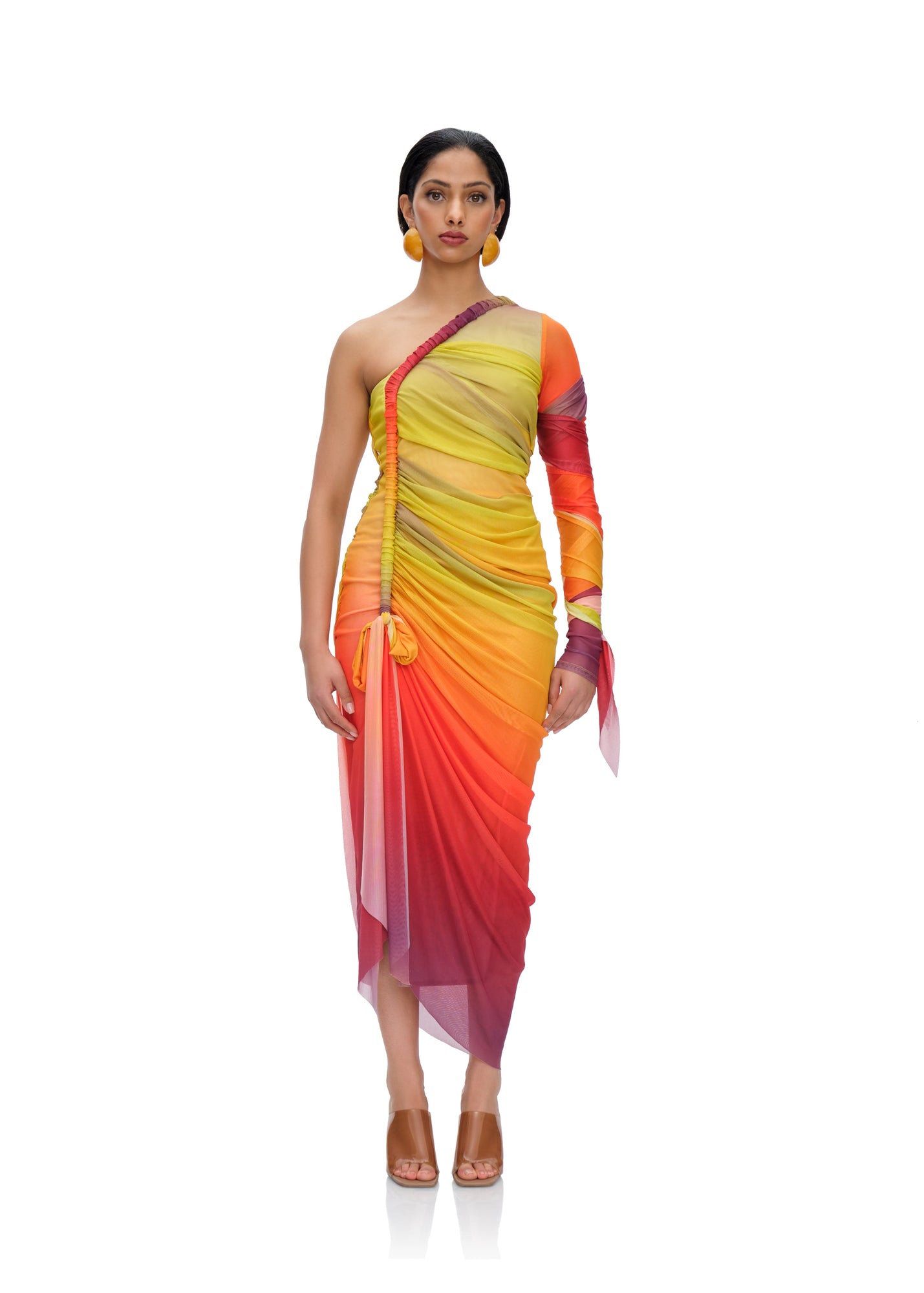 Turi Mesh Dress | Adwa Multi Print