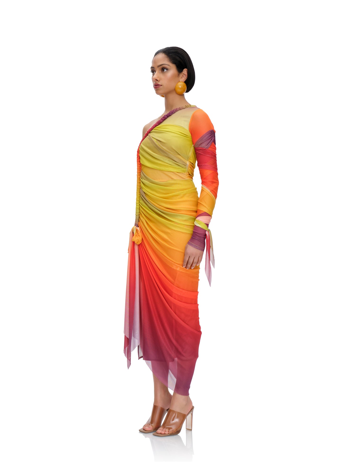Turi Mesh Dress | Adwa Multi Print