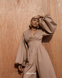 Nia Culotte Jumpsuit | Nude