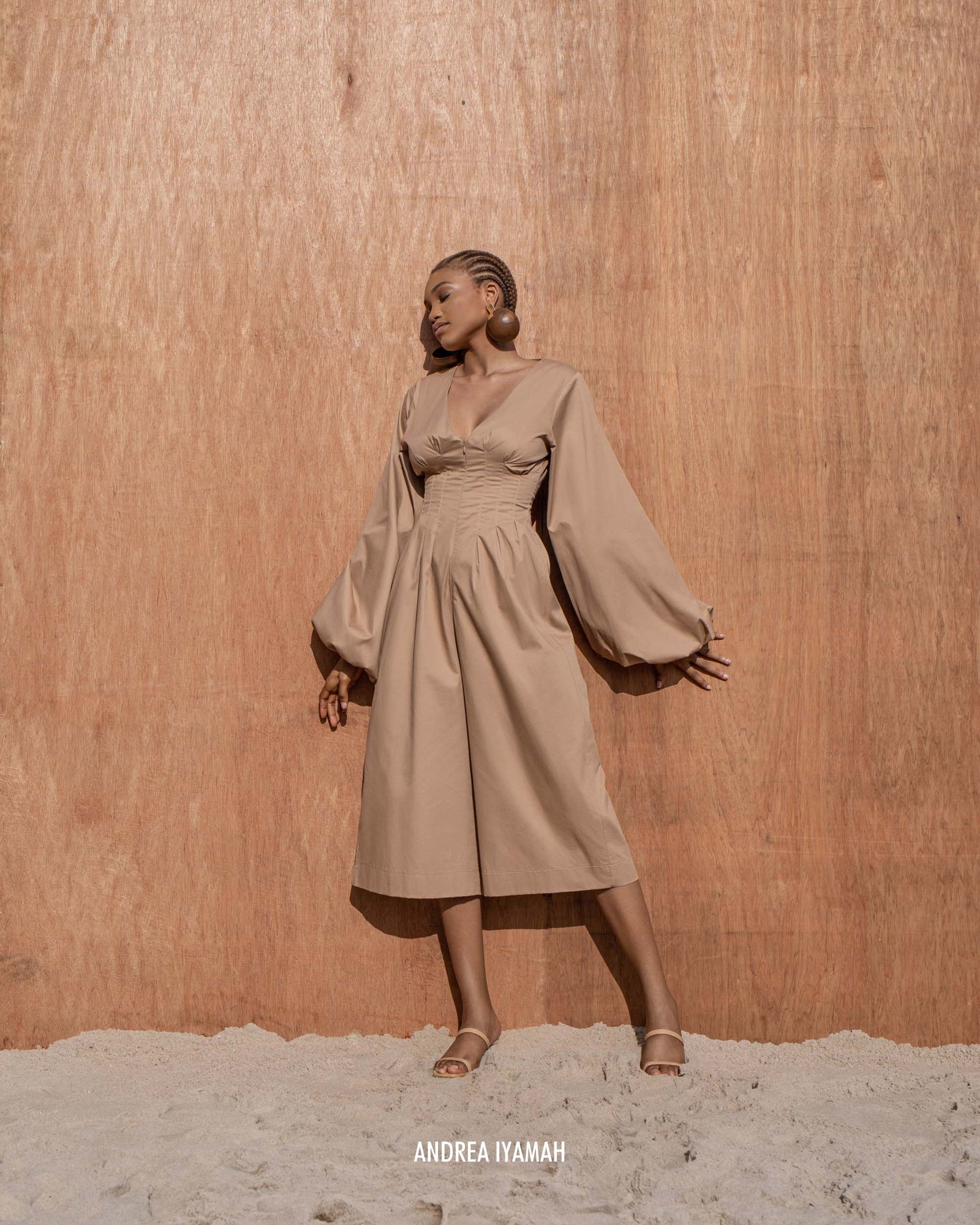 Nia Culotte Jumpsuit | Nude