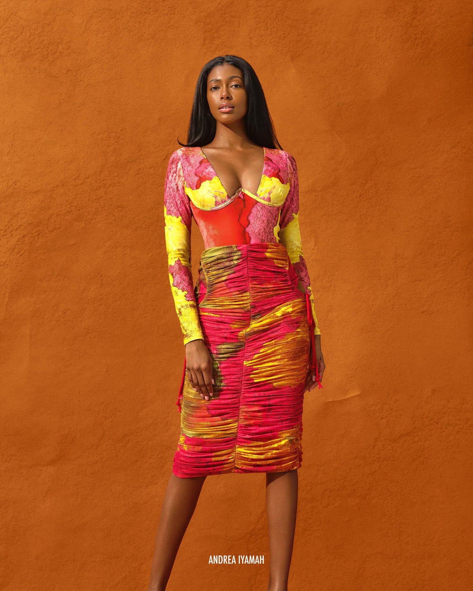 Taka Mesh Midi Skirt | Eros Print II