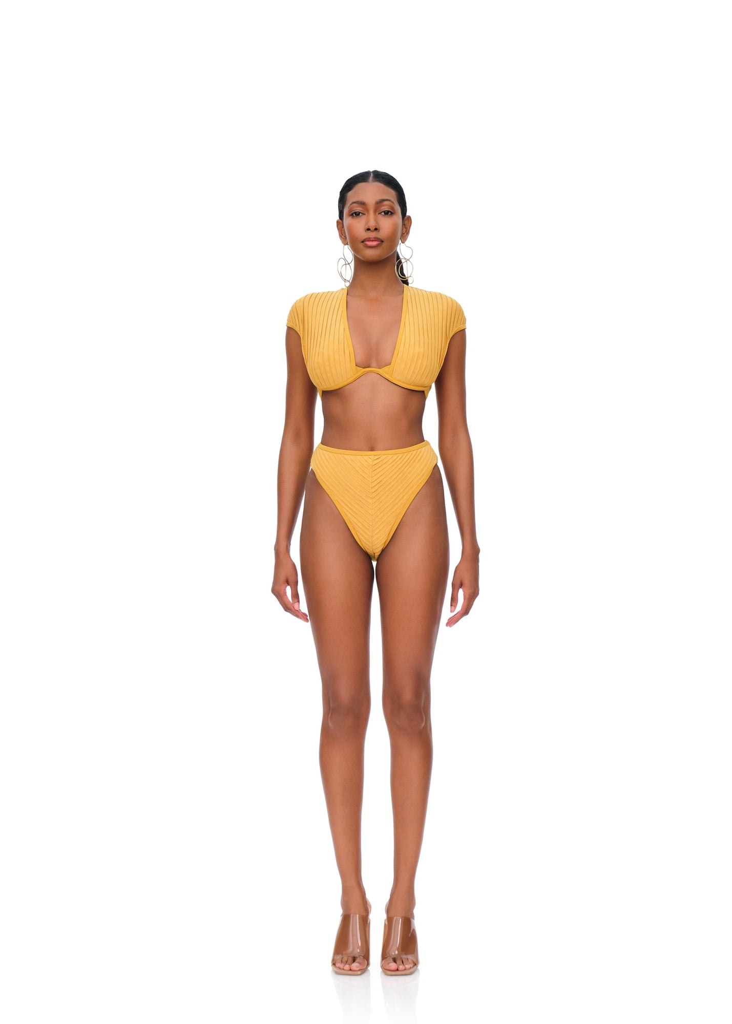 Pura High Rise Bikini Top | Mustard