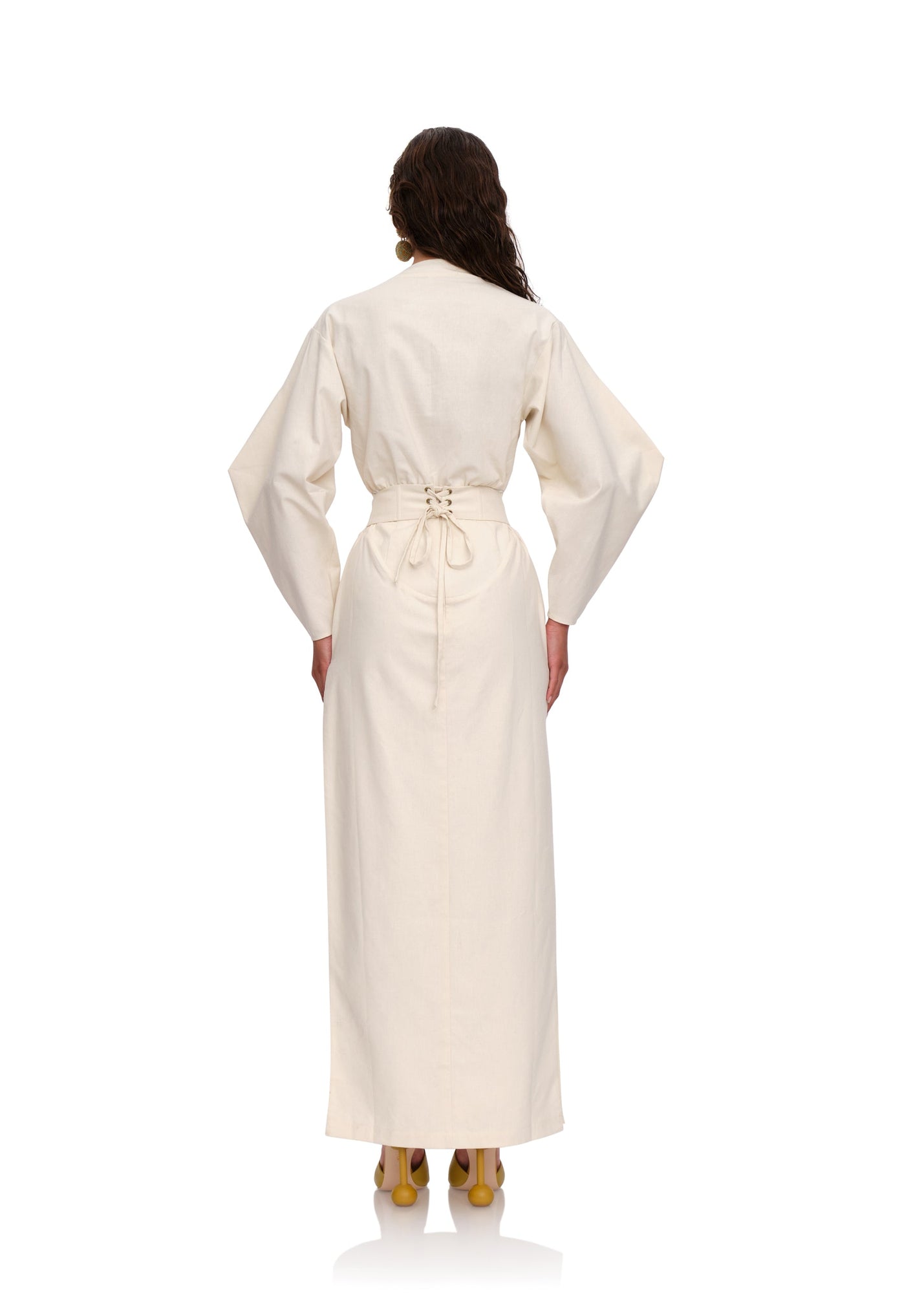 Lino Corset Skirt | Limestone