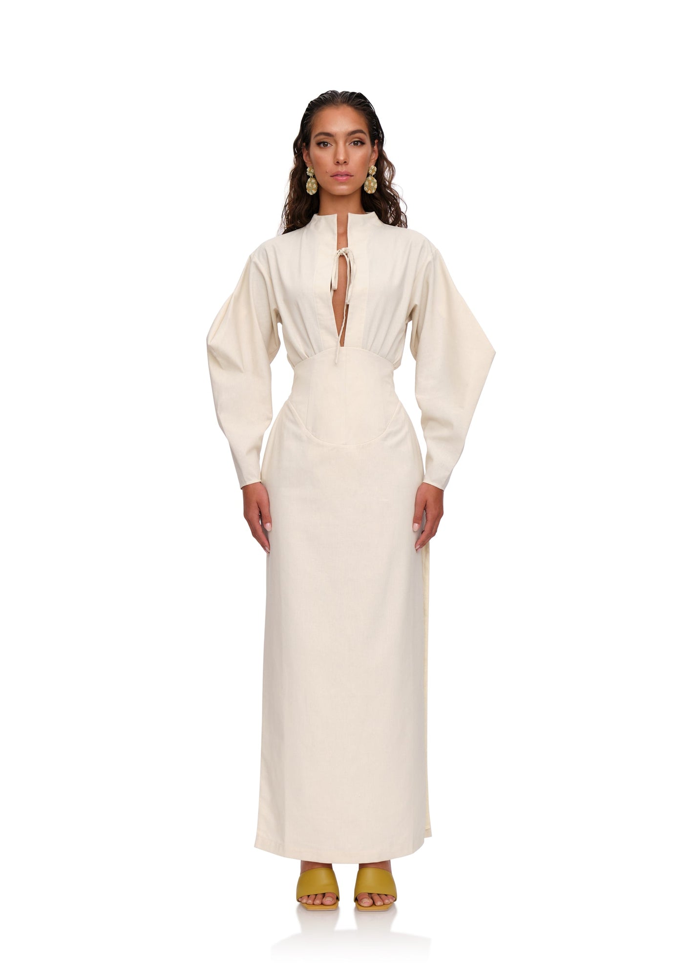 Lino Corset Skirt | Limestone