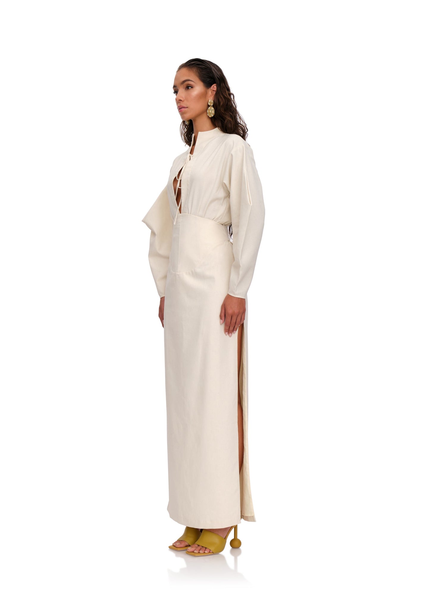 Lino Corset Skirt | Limestone
