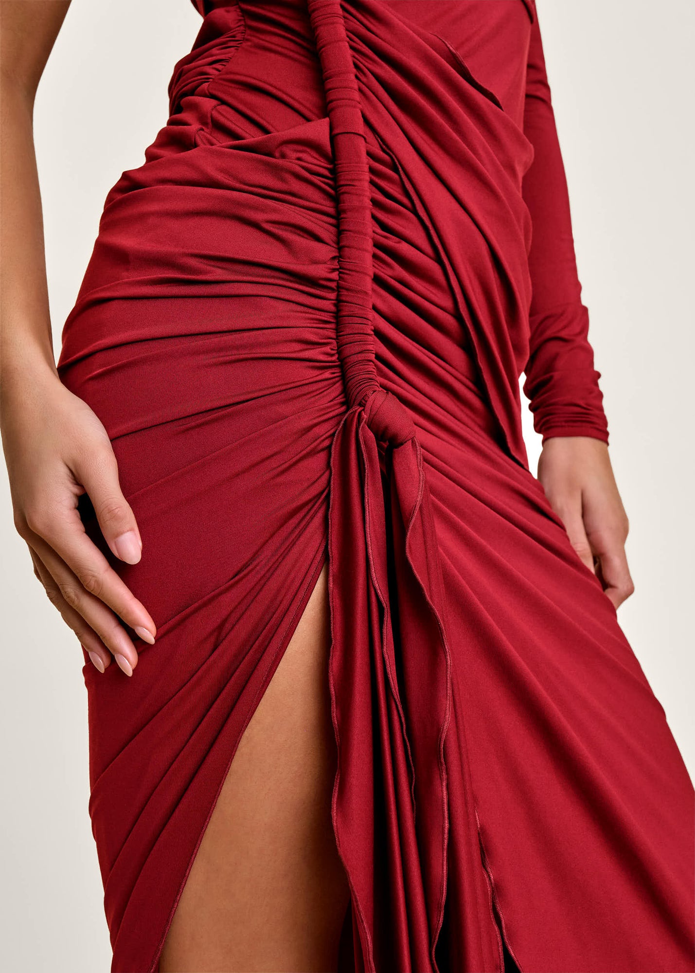 Turi Mesh Dress | Burgundy