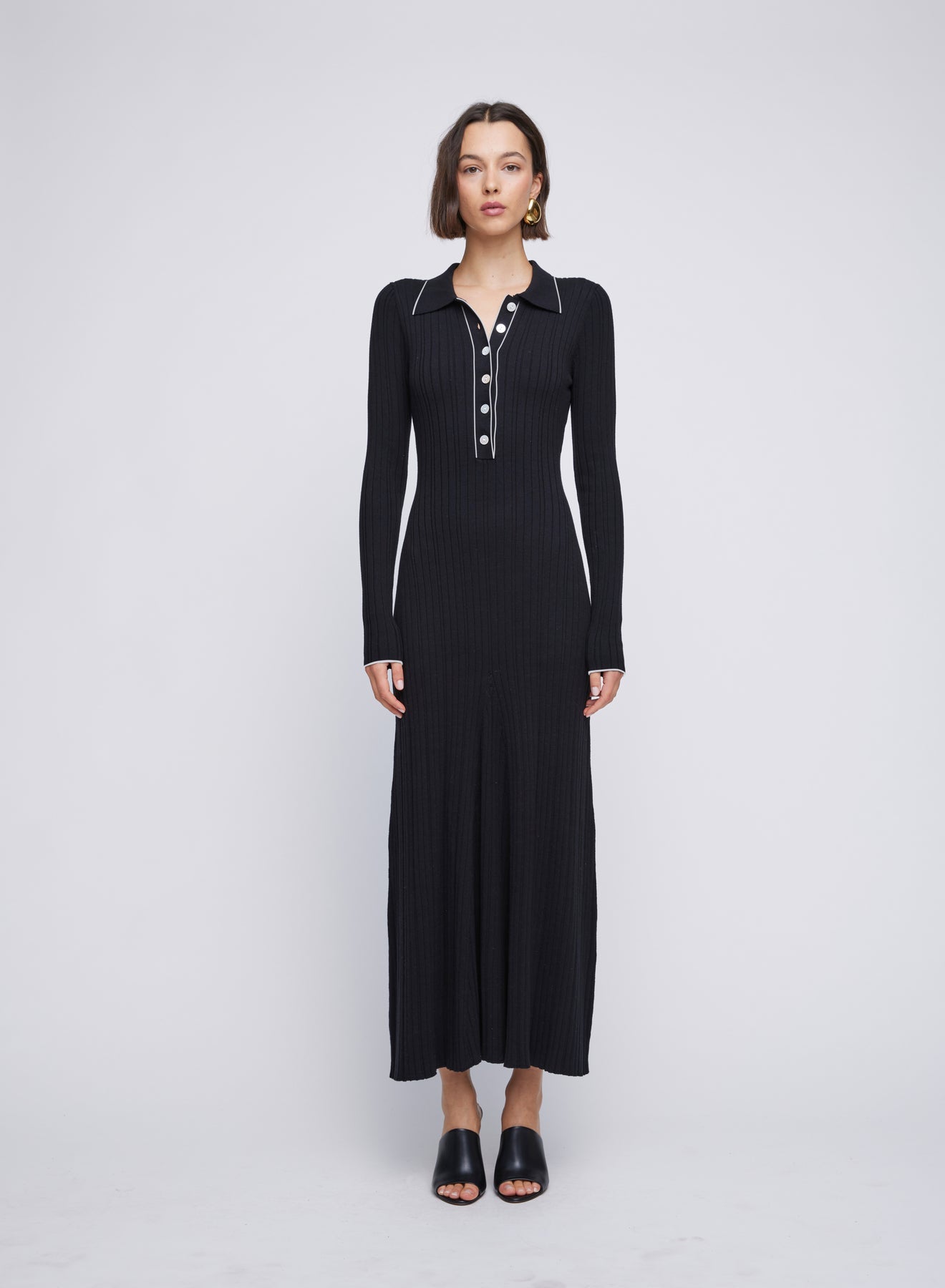 Angelina Dress | Raven W/ Silence Trim