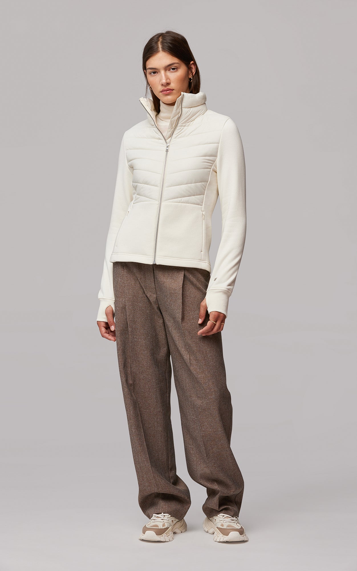 Annick-N Mixed Media Fleece Jacket | Powder