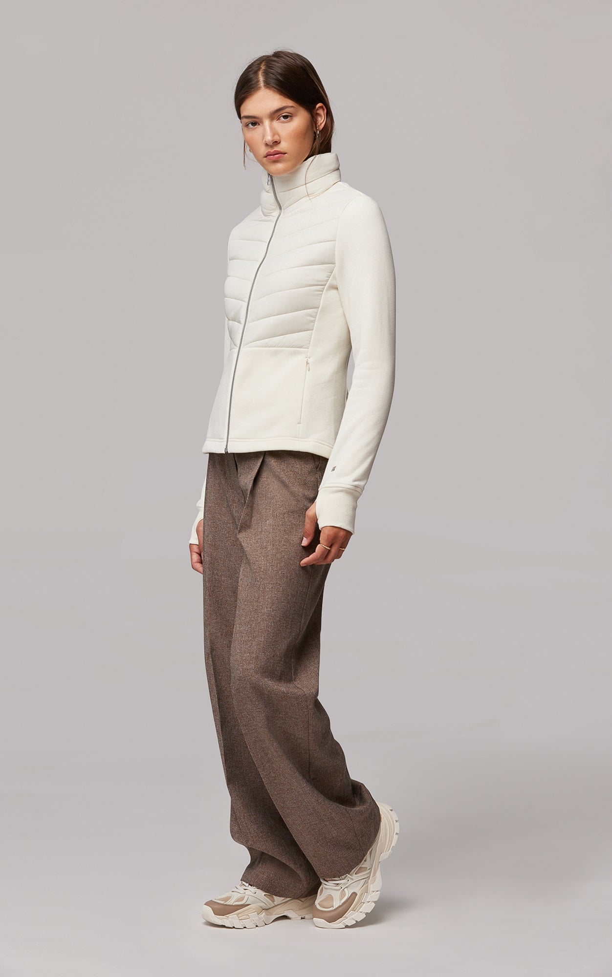 Annick-N Mixed Media Fleece Jacket | Powder