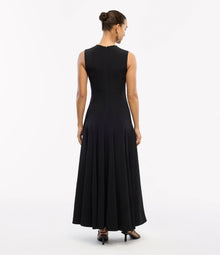 Another Tomorrow Panelled Flare Dress in Black – Crêpe Women's Dress
