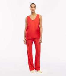 Another Tomorrow Silk Tank in Red – Silk Women's Top