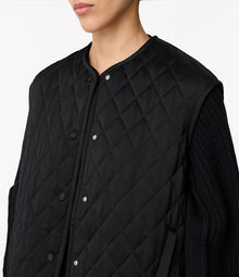 Another Tomorrow Satin Gilet in Black – Satin Women's Jacket