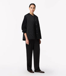 Another Tomorrow Satin Gilet in Black – Satin Women's Jacket