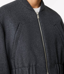 Another Tomorrow Wool Bomber Jacket in Light Grey Melange – Wool Women's Outerwear