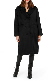 Women | After Party Wool Blend Qulited Lining Coat | Black