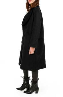 Women | After Party Wool Blend Qulited Lining Coat | Black