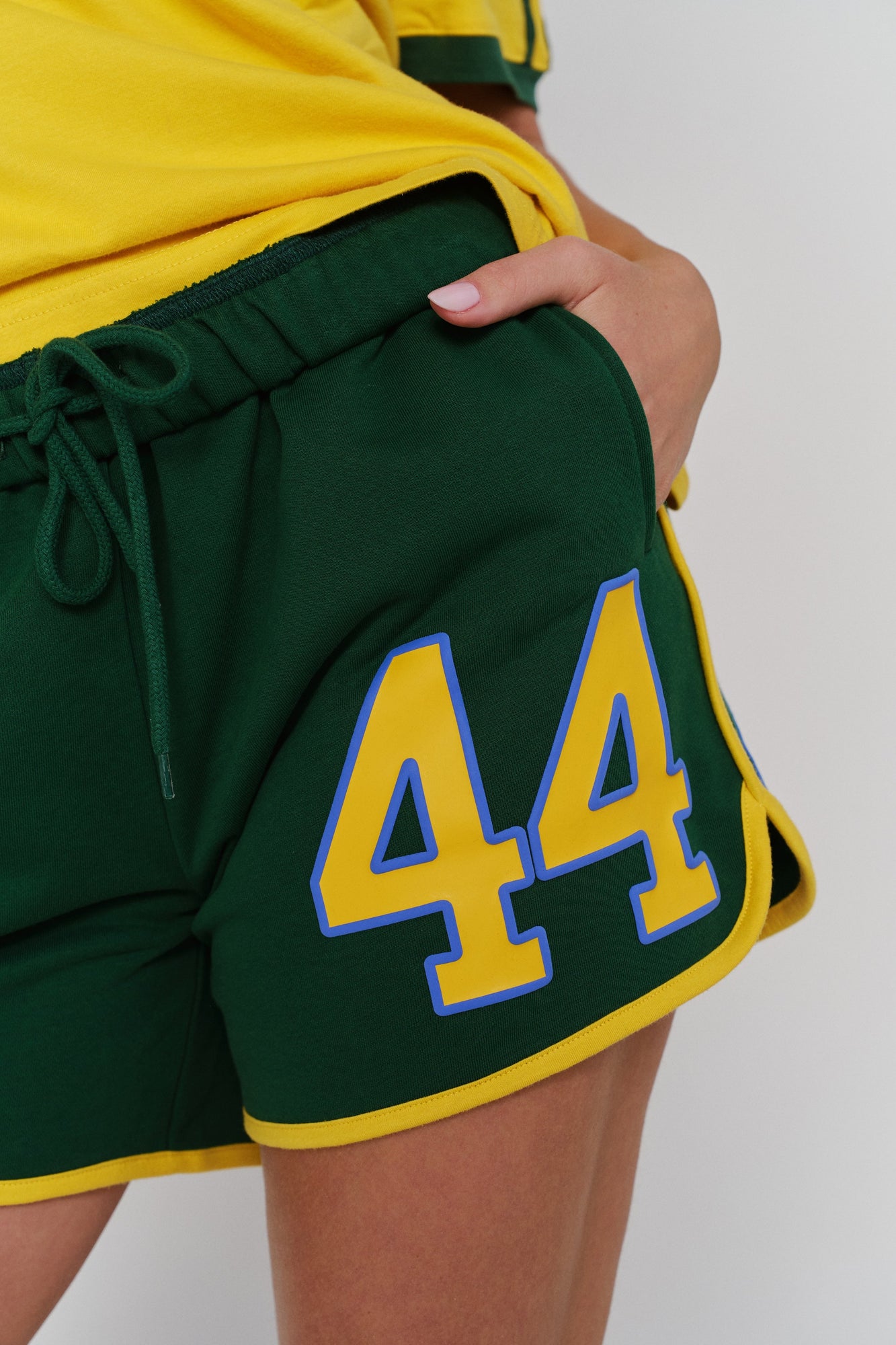 444' Aligned Retro Sweatshorts | Forest Green