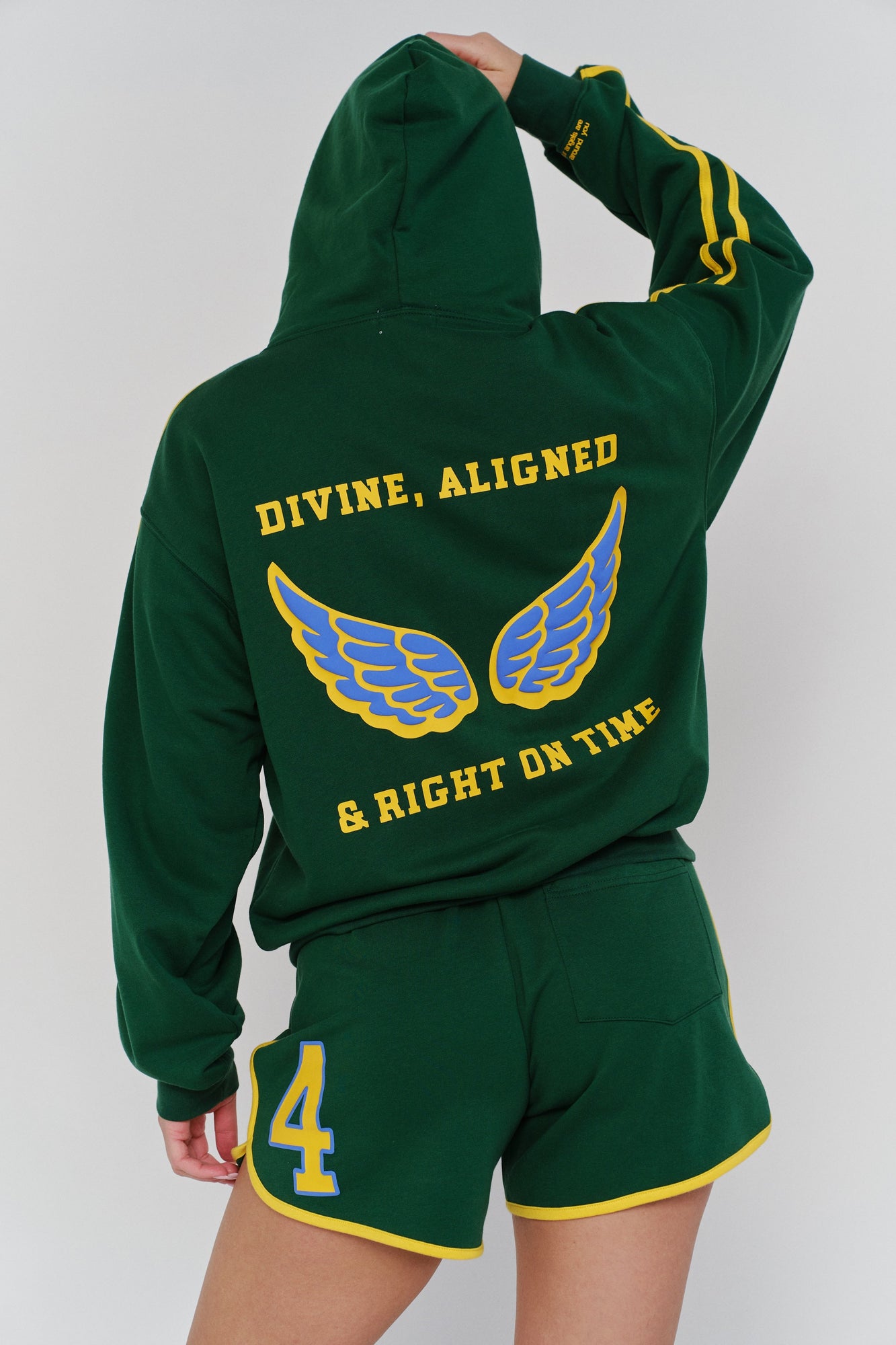 444' Aligned Zip-Up Hoodie | Forest Green