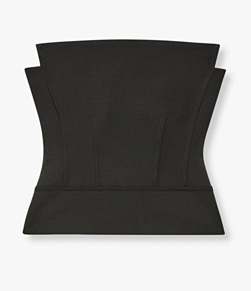 Double Face Architectural Bustier | Black