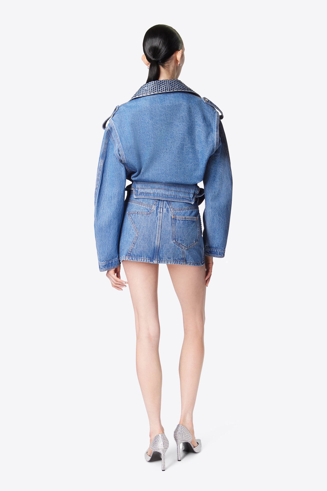 Crystal Embellished Mini Skirt