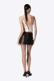 Studded Polka Dot Leather Skirt