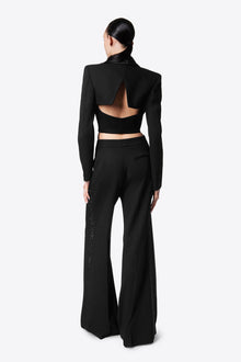 Crystal Embellished Cropped Blazer