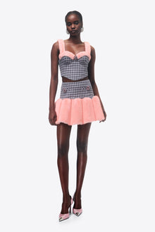 Faux Fur Trim Bustier | Lilac Multi