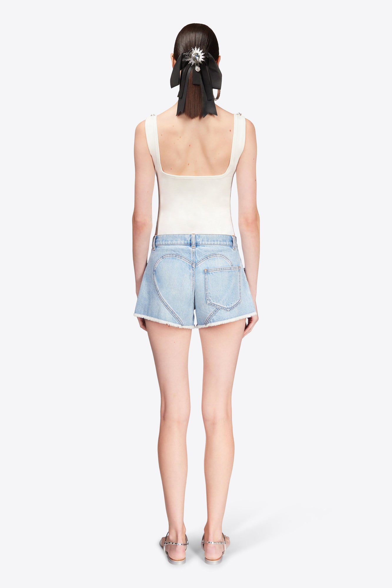 Crystal Pocket Jean Short | Light Blue