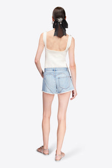 Crystal Pocket Jean Short | Light Blue