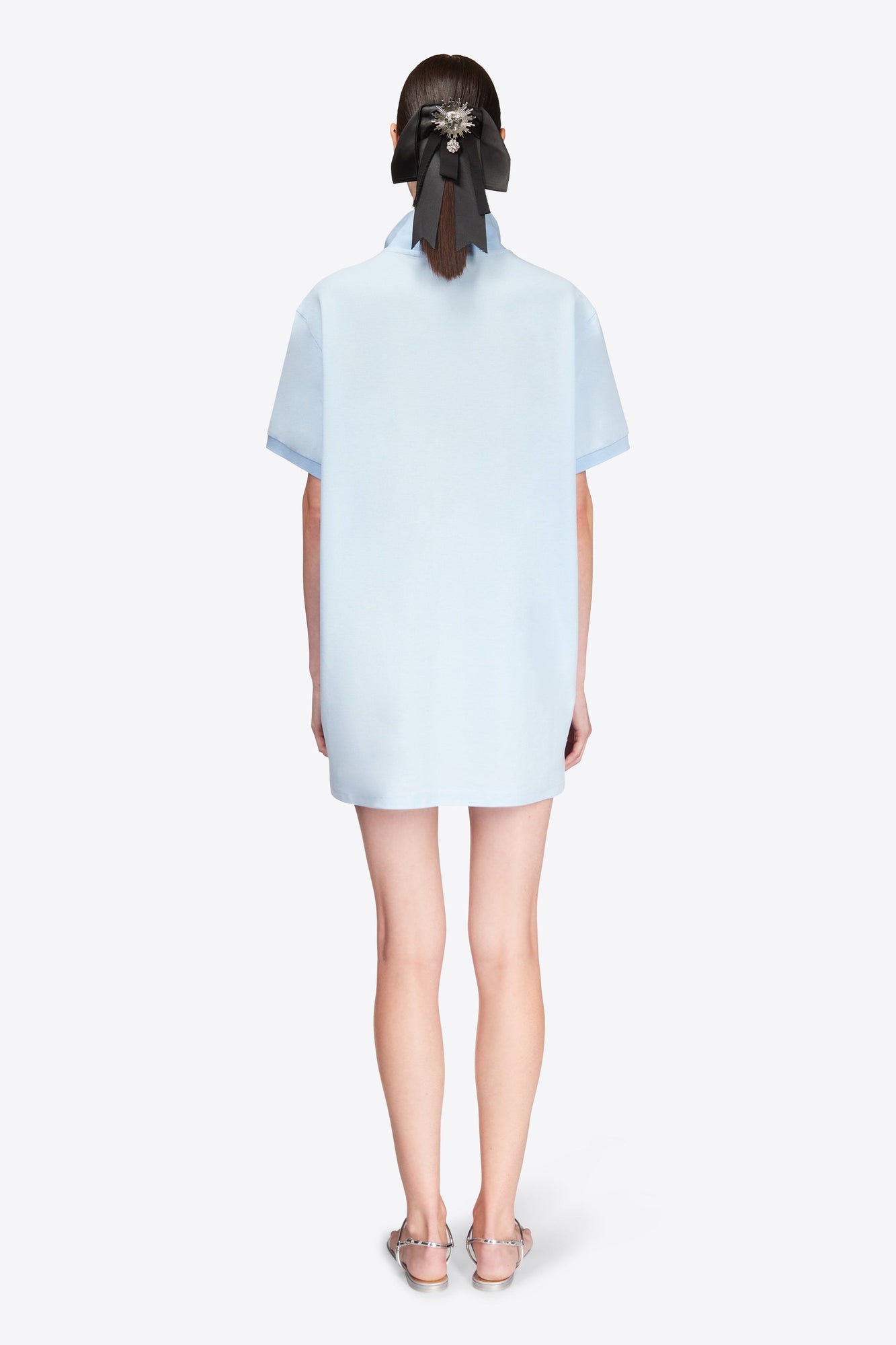 Crystal Heart Cutout Polo Dress | Baby Blue