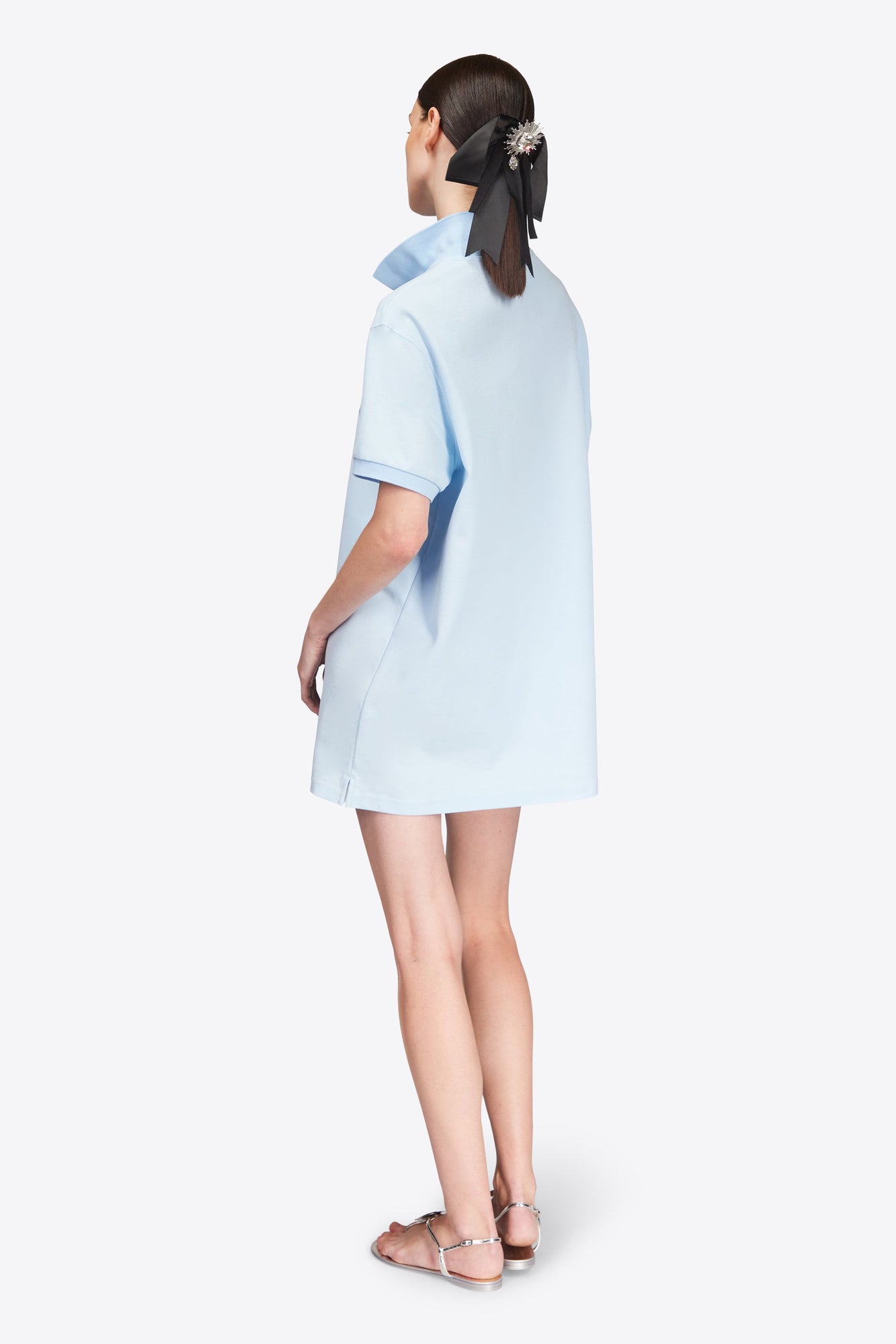 Crystal Heart Cutout Polo Dress | Baby Blue