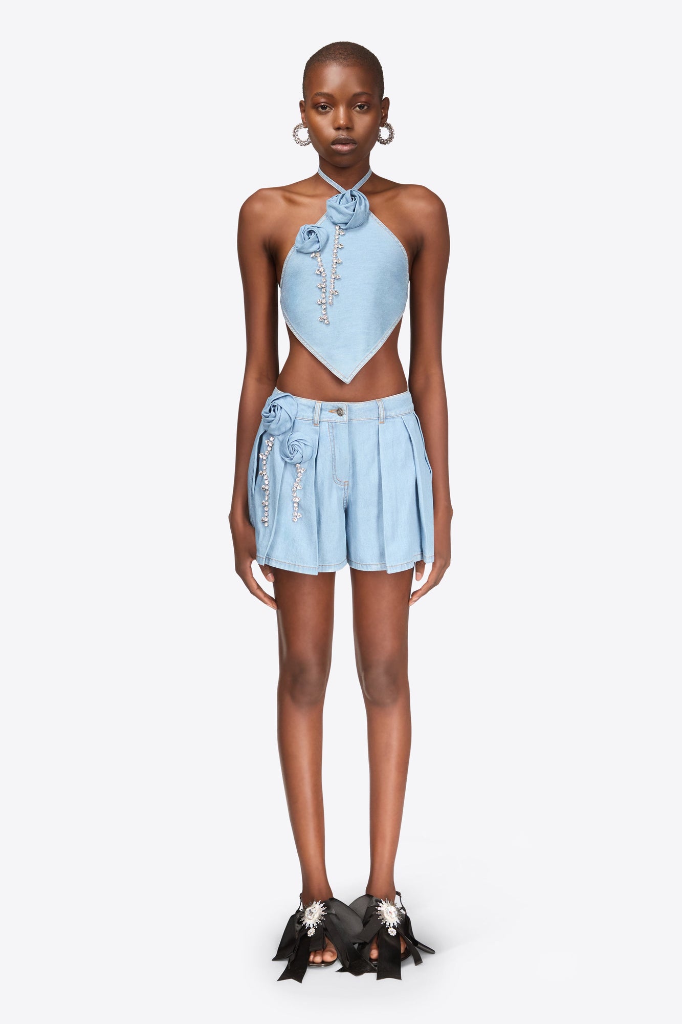Crystal Rosette Skort | Super Light Blue