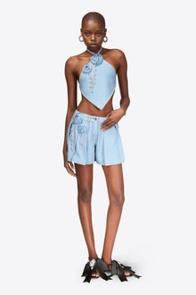 Crystal Rosette Skort | Super Light Blue