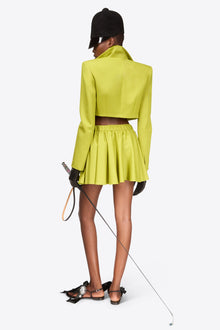 Crystal Embellished Bow Cropped Jacket | Chartreuse