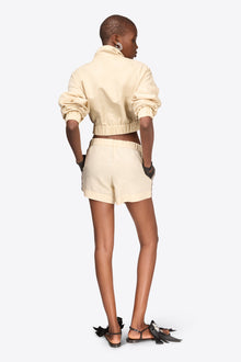 Crystal Trim Track Short | Cream White