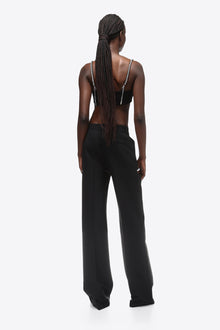 Crystal Trim Heart Top | Black