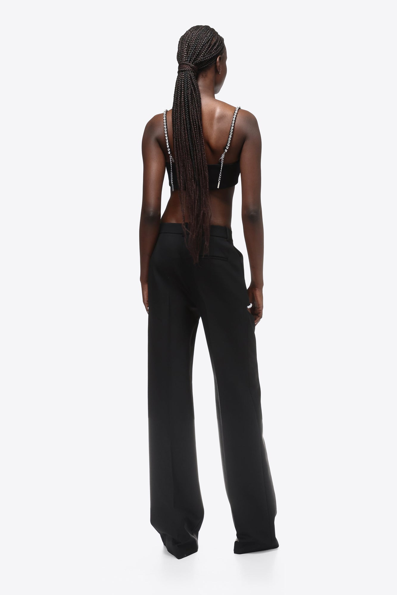 Crystal Trim Heart Top | Black