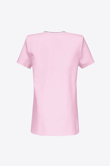 Crystal Bow V-Neck T-Shirt Dress | Pale Pink