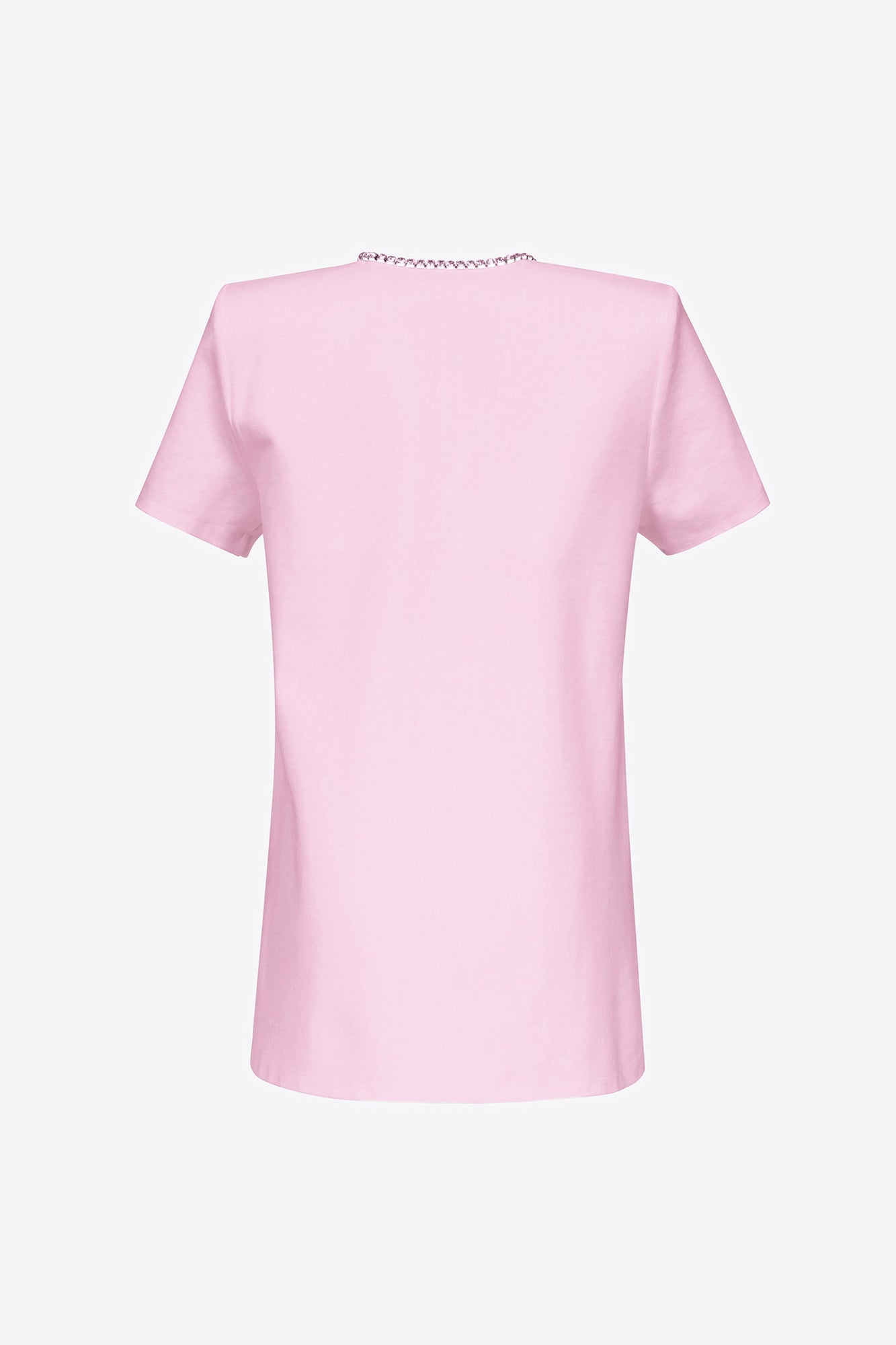 Crystal Bow V-Neck T-Shirt Dress | Pale Pink