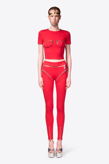 Zipper Brief Legging | Carmine