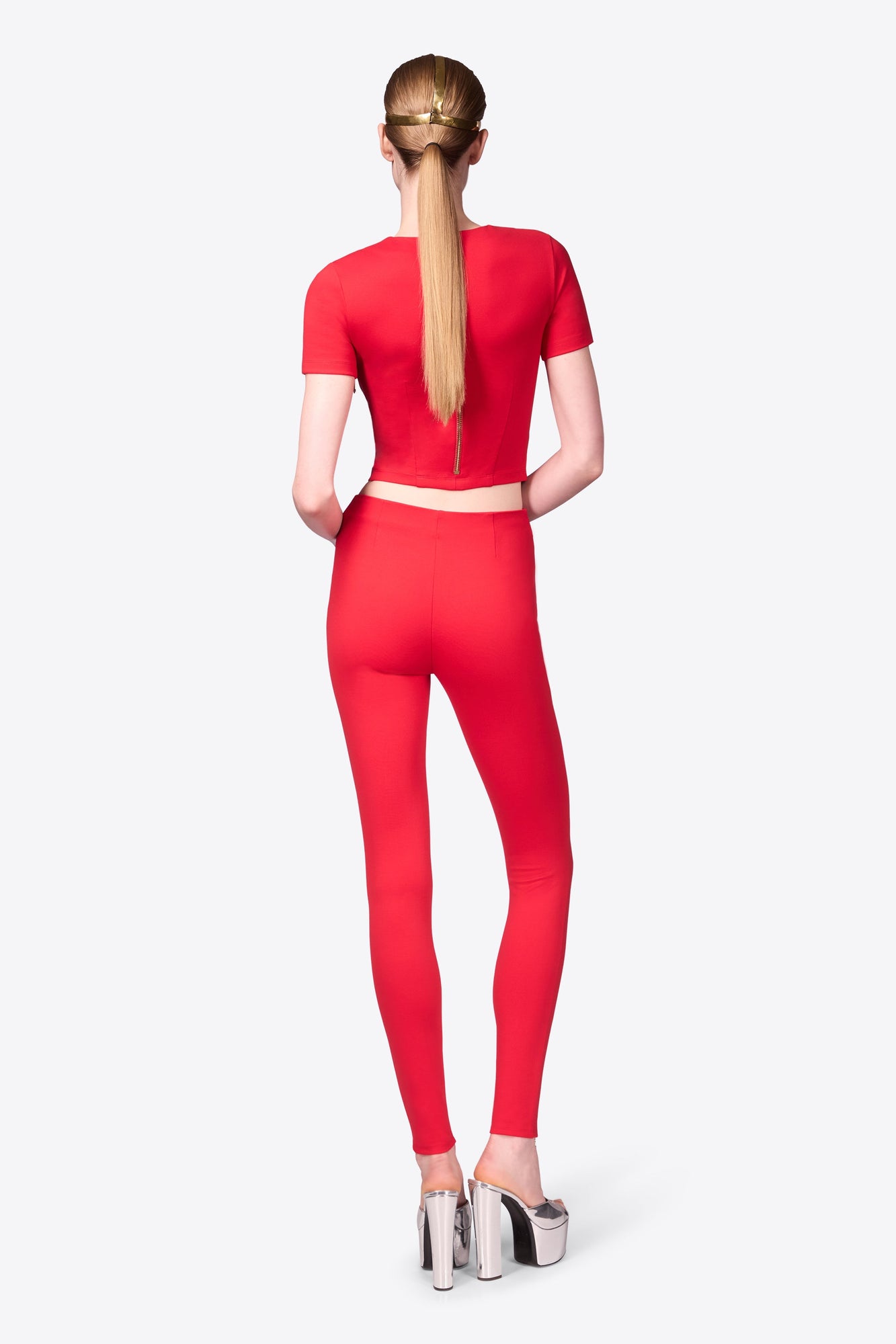 Zipper Brief Legging | Carmine