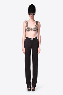Crystal Brooch Trouser | Black