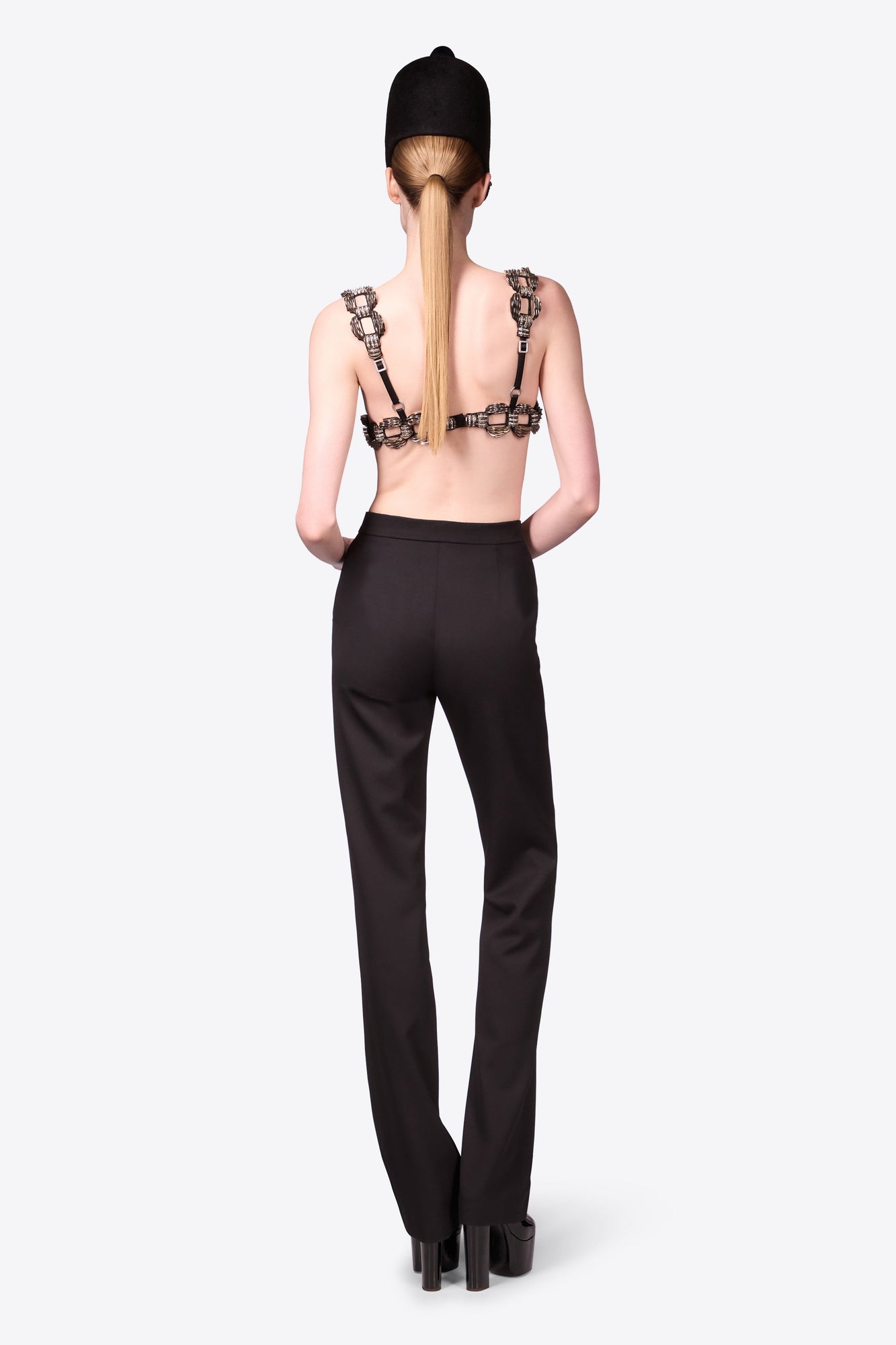 Crystal Brooch Trouser | Black