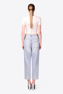 Zipper Bustier Cup T-Shirt | White