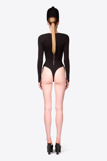 Long Sleeve Zipper Bodysuit | Black