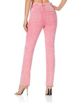 Heston Straight Leg Pant | Pink Acid Wash