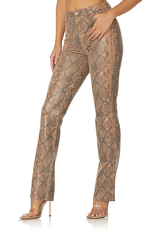 Heston Straight Leg Pant | Tan Brown Snake