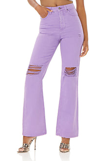 Oden Wide Leg Jeans | Deep Lavender