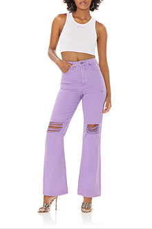 Oden Wide Leg Jeans | Deep Lavender