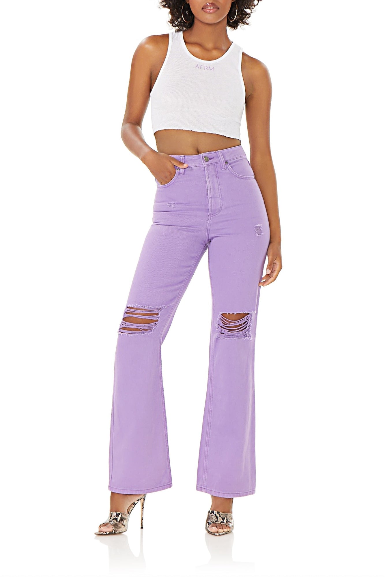 Oden Wide Leg Jeans | Deep Lavender